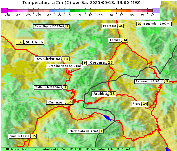 Temperatur, 13. 9. 2025