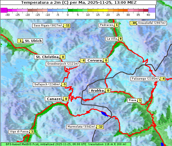 Temperatur, 25. 11. 2025