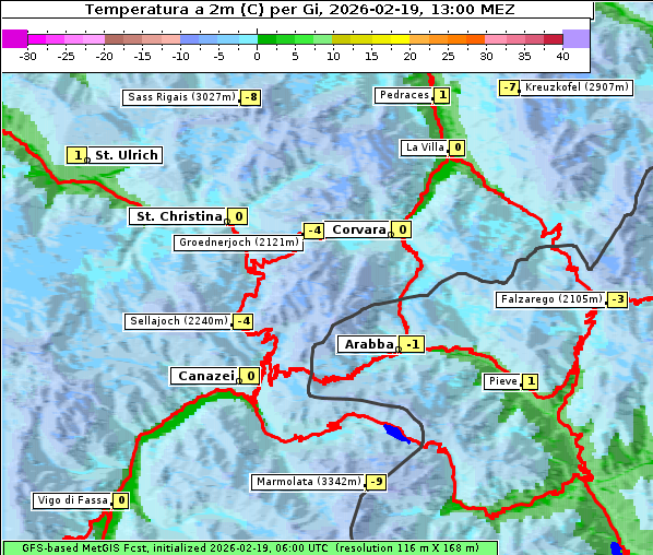 Temperatur, 19. 2. 2026