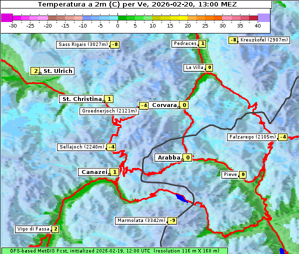 Temperatur, 20. 2. 2026