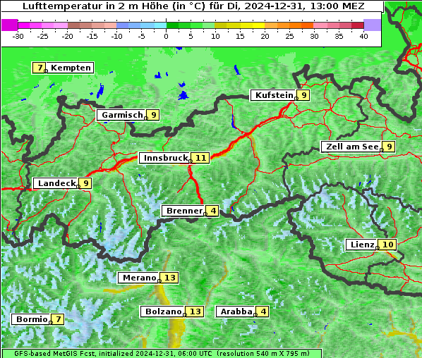 Temperatur, 31. 12. 2024