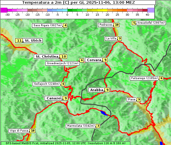 Temperatur, 6. 11. 2025