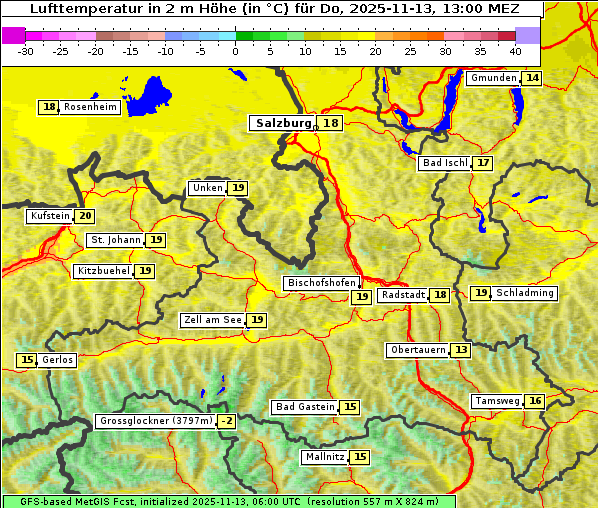 Temperatur, 13. 11. 2025