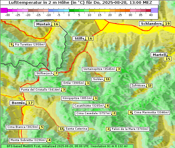 Temperatur, 28. 8. 2025