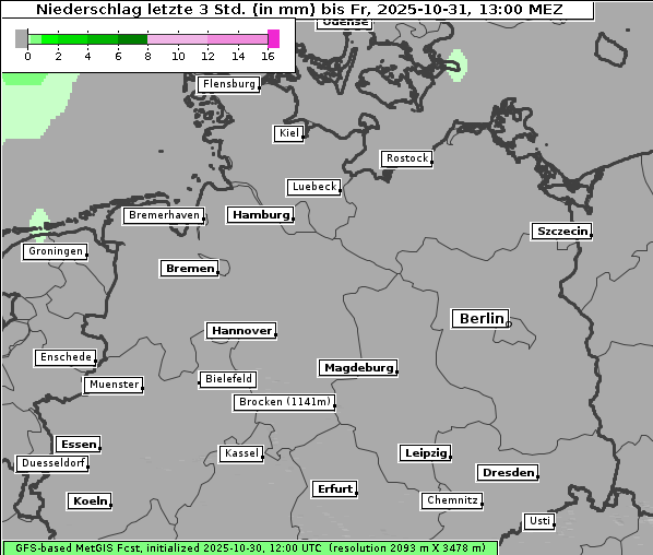Niederschlag, 31. 10. 2025