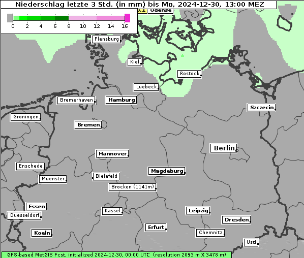 Niederschlag, 30. 12. 2024