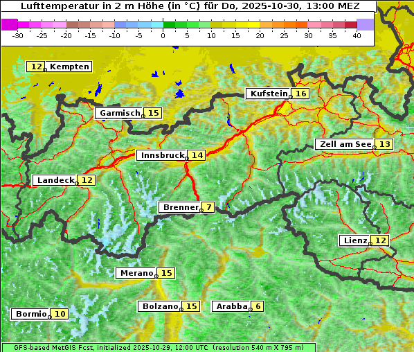 Temperatur, 30. 10. 2025