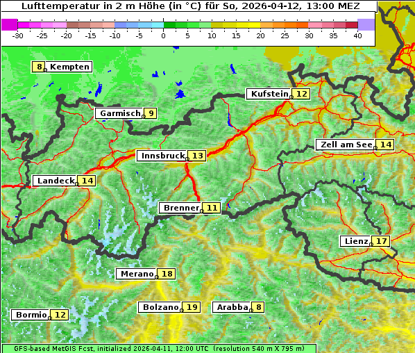 Temperatur, 12. 4. 2026