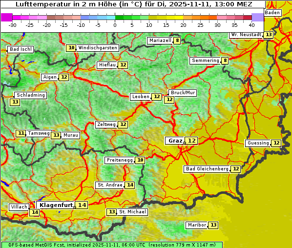Temperatur, 11. 11. 2025