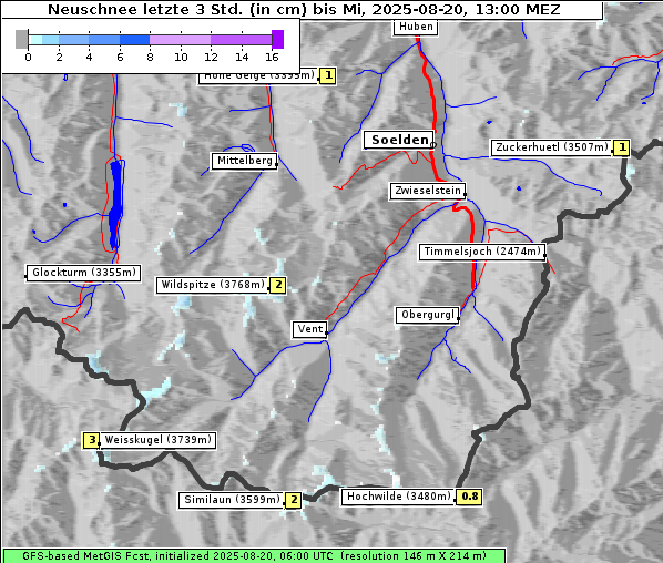 Neuschnee, 20. 8. 2025