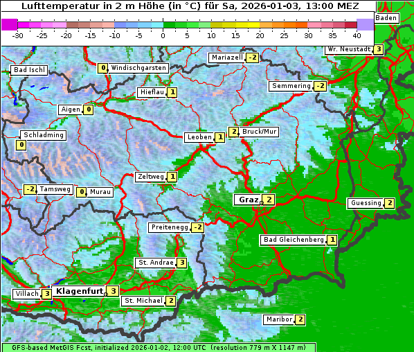 Temperatur, 3. 1. 2026