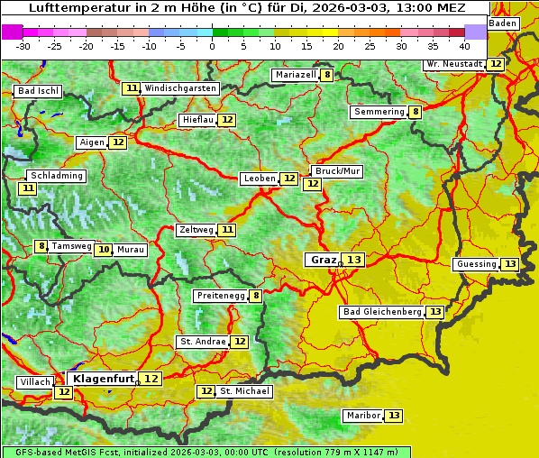 Temperatur, 3. 3. 2026