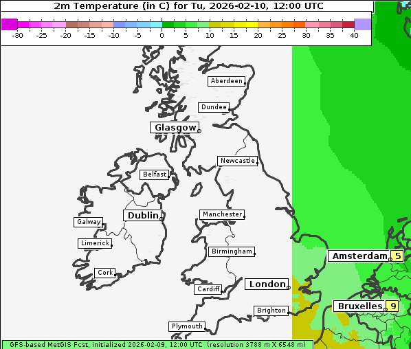 Temperatur, 10. 2. 2026
