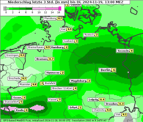 Niederschlag, 19. 11. 2024
