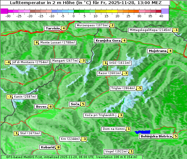 Temperatur, 28. 11. 2025