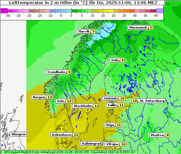Temperatur, 6. 11. 2025