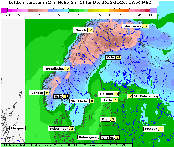 Temperatur, 20. 11. 2025