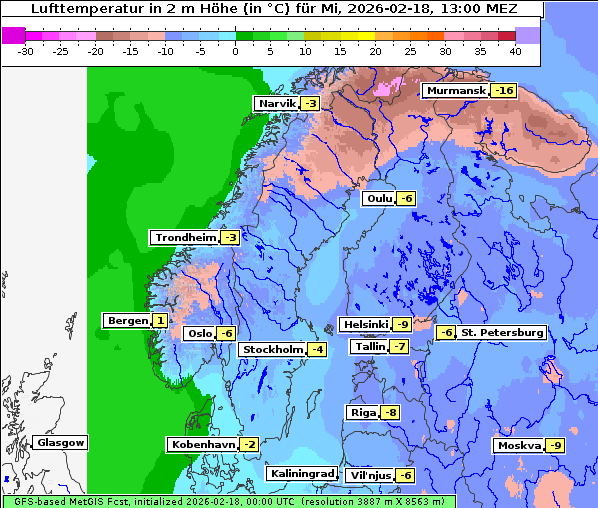Temperatur, 18. 2. 2026