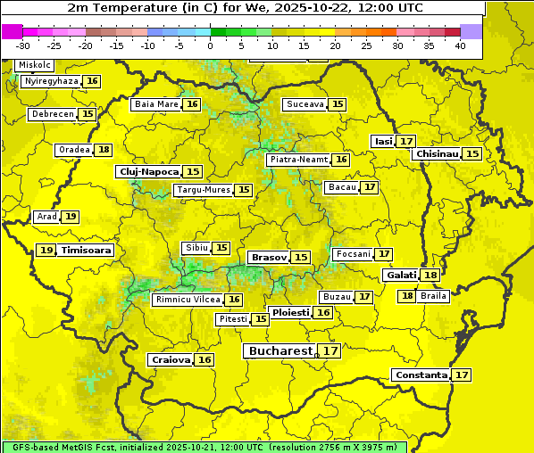 Temperatur, 22. 10. 2025