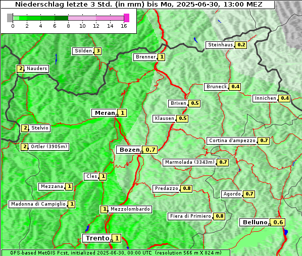 Niederschlag, 30. 6. 2025