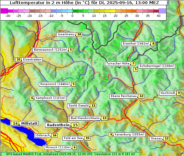 Temperatur, 16. 9. 2025