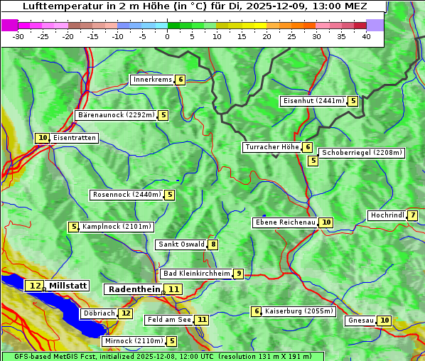 Temperatur, 9. 12. 2025
