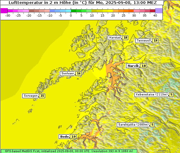 Temperatur, 8. 9. 2025