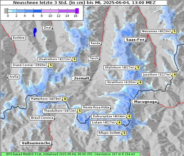 Neuschnee, 4. 6. 2025
