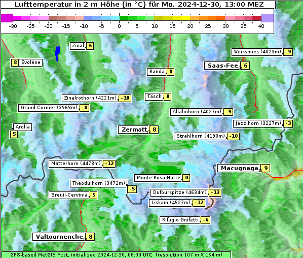 Temperatur, 30. 12. 2024