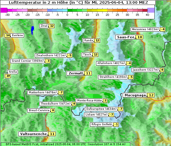Temperatur, 4. 6. 2025
