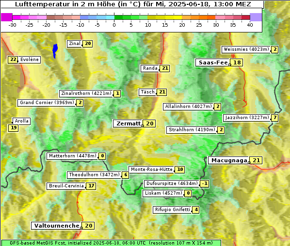 Temperatur, 18. 6. 2025