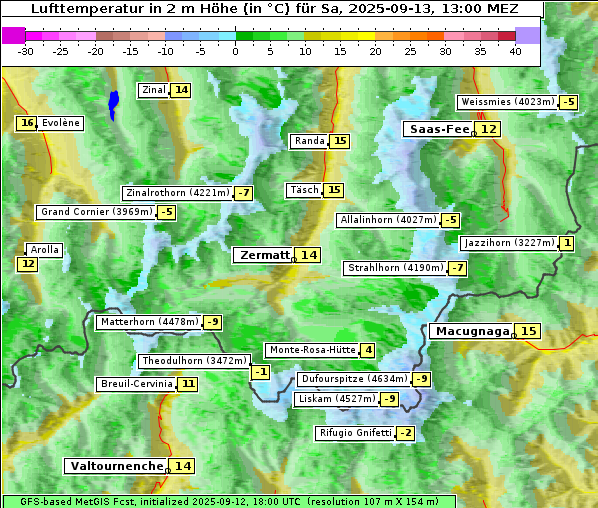 Temperatur, 13. 9. 2025