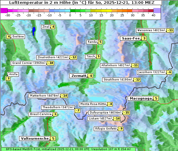 Temperatur, 21. 12. 2025