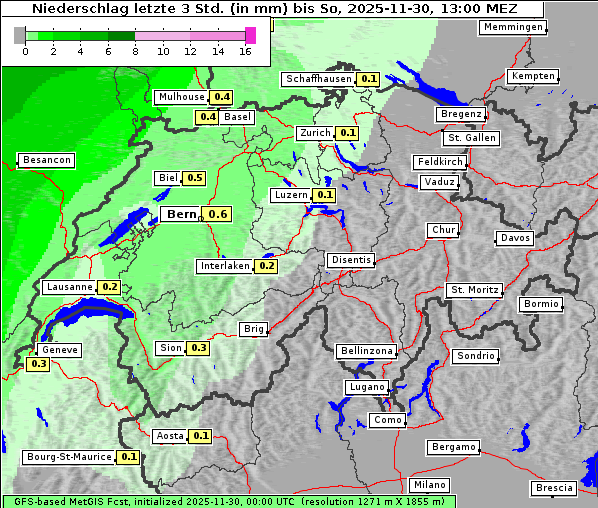 Niederschlag, 30. 11. 2025