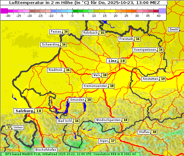 Temperatur, 23. 10. 2025