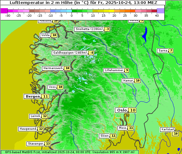 Temperatur, 24. 10. 2025