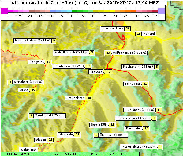 Temperatur, 12. 7. 2025