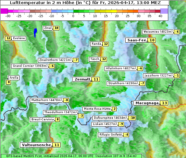 Temperatur, 17. 4. 2026