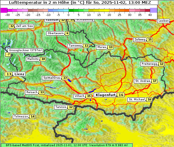 Temperatur, 2. 11. 2025