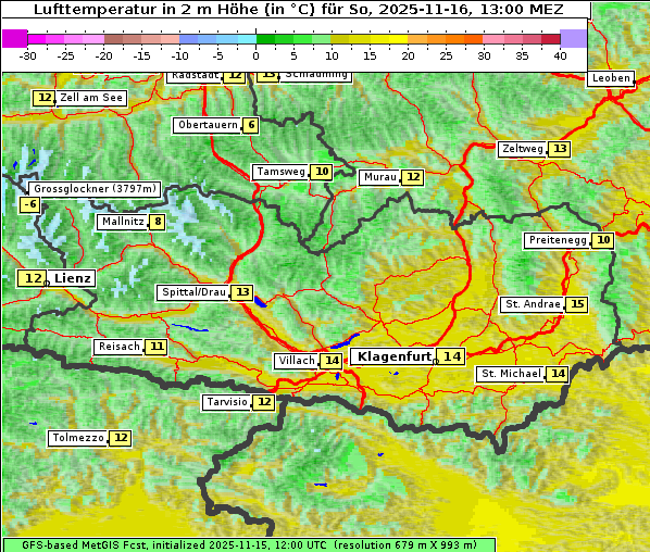 Temperatur, 16. 11. 2025