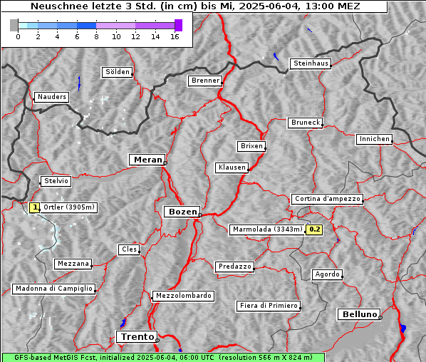Neuschnee, 4. 6. 2025