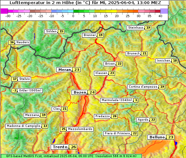 Temperatur, 4. 6. 2025