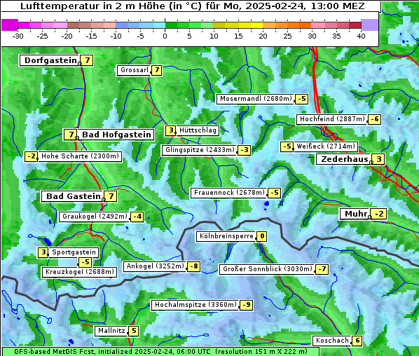 Temperatur, 24. 2. 2025