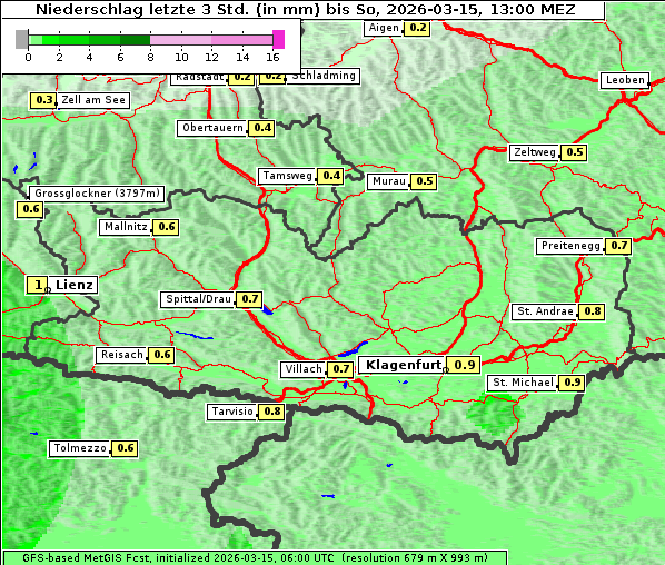 Niederschlag, 15. 3. 2026