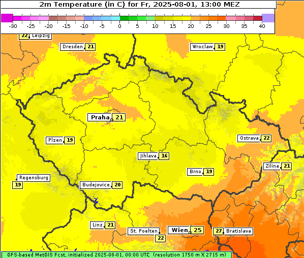 Temperatur, 1. 8. 2025