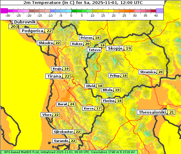 Temperatur, 1. 11. 2025
