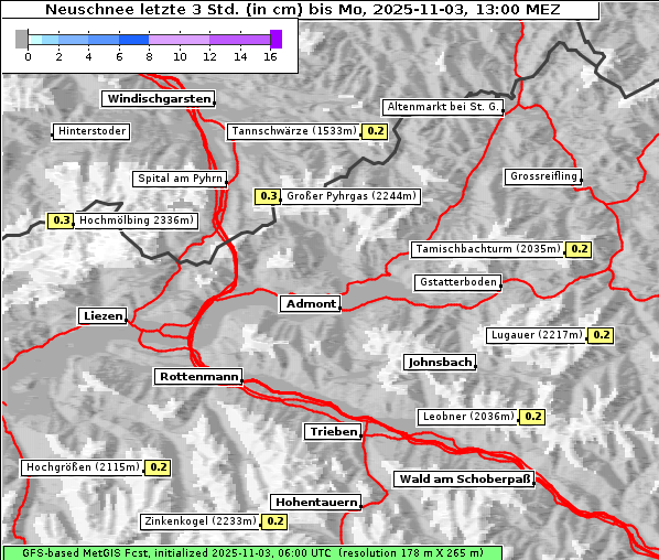 Neuschnee, 3. 11. 2025