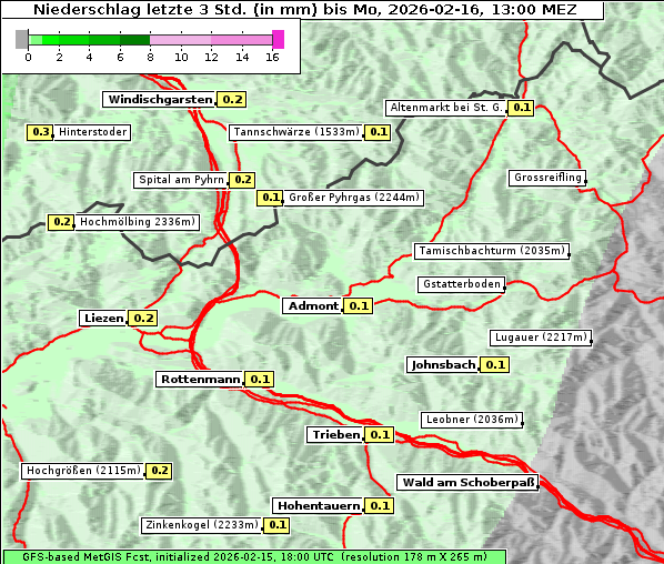 Niederschlag, 16. 2. 2026