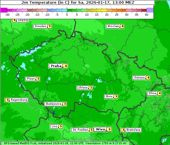 Temperatur, 17. 1. 2026
