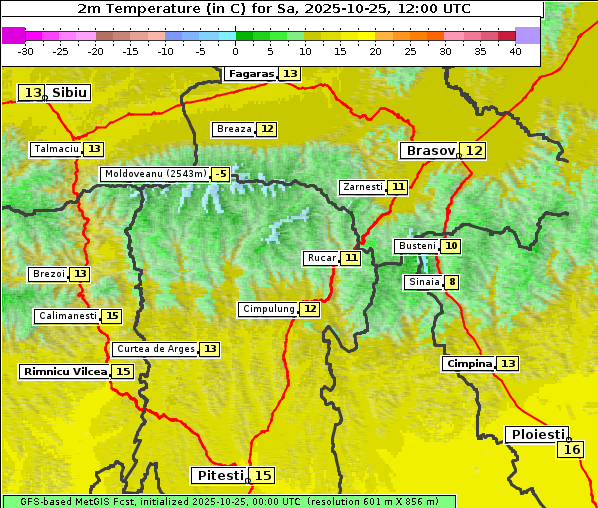 Temperatur, 25. 10. 2025